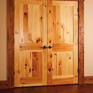 Neuenschwander Knotty Pine 2 Panel Flat Interior Doors