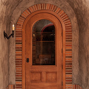 Neuenschwander Quarter Sawn White Oak Round Top Wine Room Interior Door